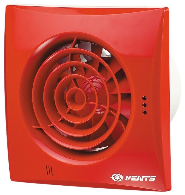 Вентилятор вытяжной VENTS 100 Квайт, красный 7.5 Вт - фотография № 1
