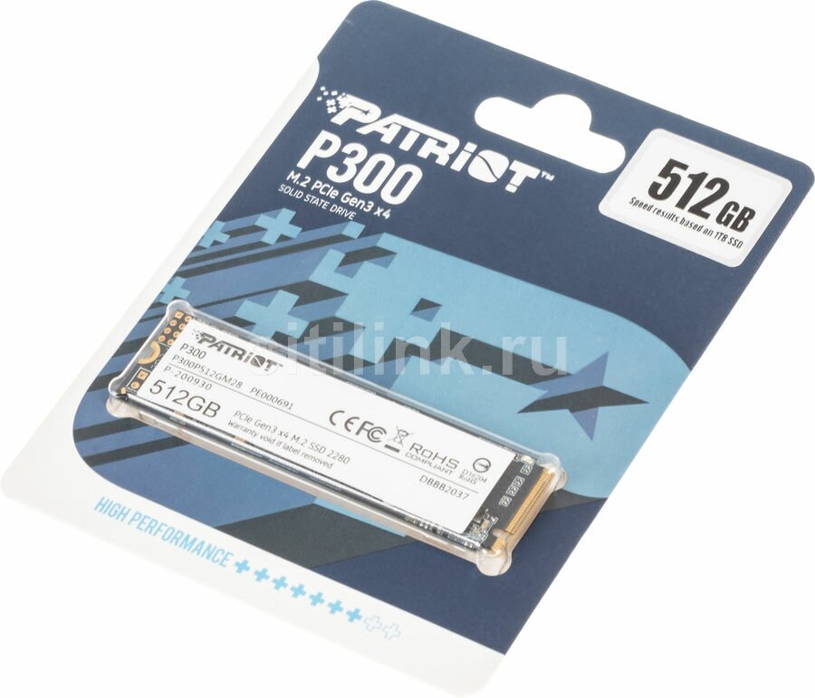 SSD диск PATRIOT MEMORY PATRIOT P300 M.2 2280 512Гб PCI-E 3.0x4 NVMe NAND 3D (P300P512GM28) - фотография № 6
