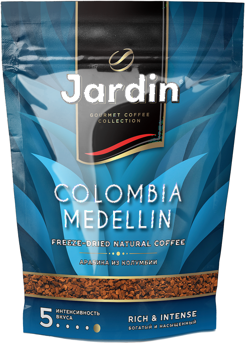Упаковка 12 штук Кофе растворимый Jardin Colombia Medellin 75г крист