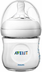 Philips AVENT Бутылочка Natural SCF030/17, 125 мл, с рождения, прозрачный