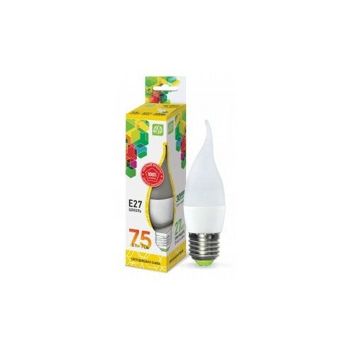 Светодиодная LED лампа led-свеча на ветру-standard 7.5W 230В Е27 3000К 675Лм ASD (упаковка 12 штук) 4690612004570