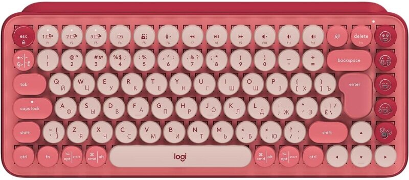 Клавиатура Logitech 920-010718 USB, 85 клавиш, розовая - фото №1