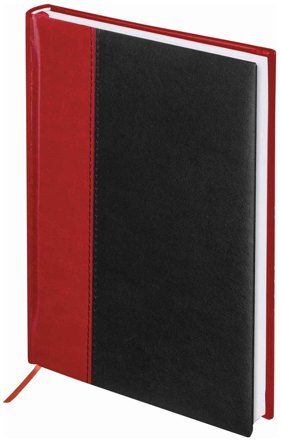 Недатированный ежедневник BRAUBERG А5 138х213 мм "Prestige", 160 л., красный/черный, 128281