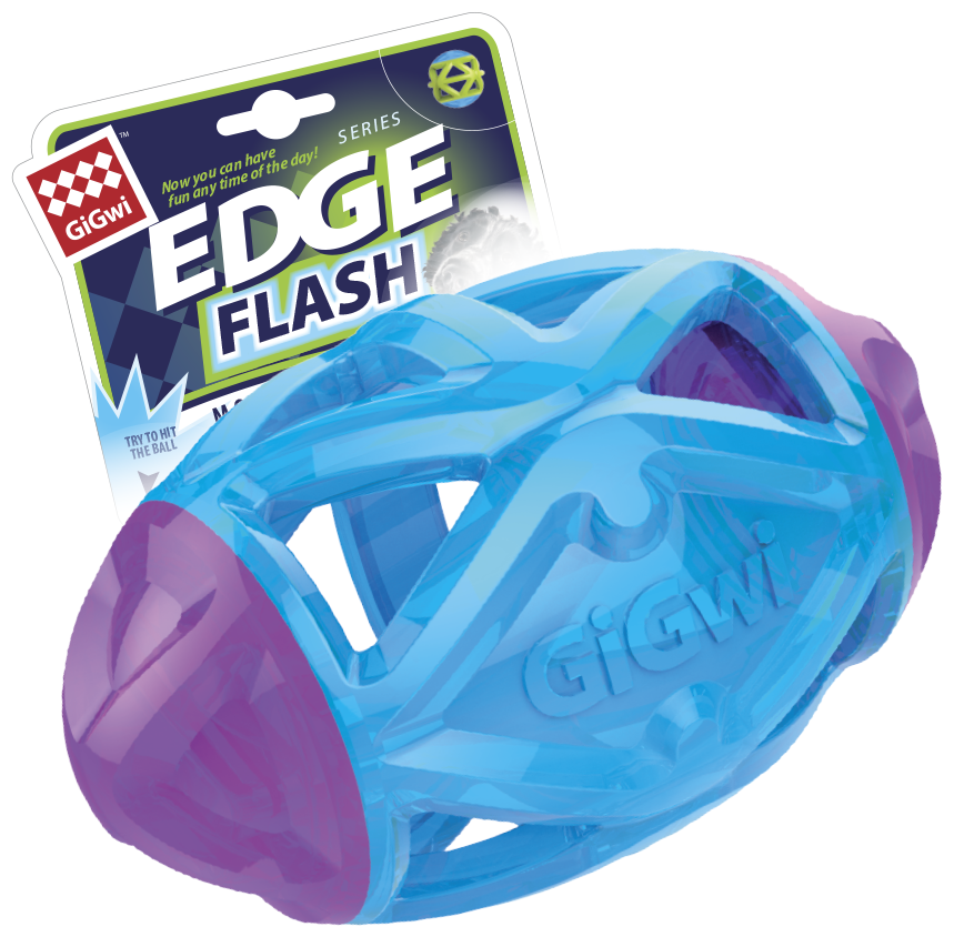 Gigwi игрушка для собак Регби-мяч светящийся 15см, серия EDGE FLASH