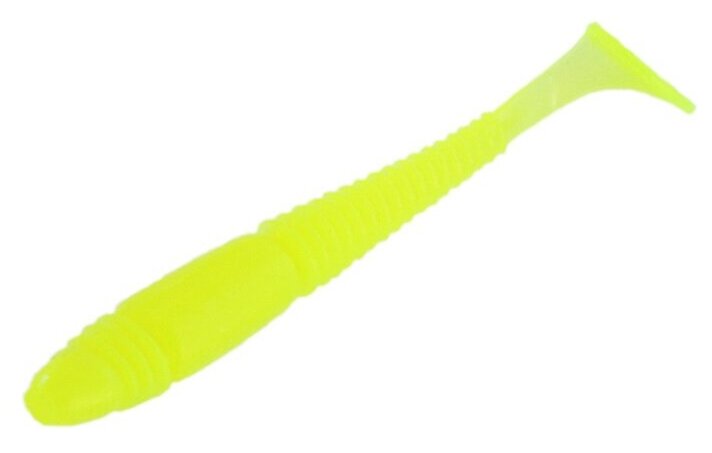Силиконовые приманки съедобные ПК "Просто - Рыболовные товары" Caterpillar (Гусеница) 75 мм ("3) цвет №008 - лимонный флюо 6 шт.