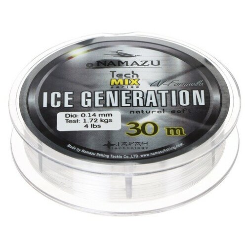 фото Леска namazu ice generation, диаметр 0.14 мм, тест 1.72 кг, 30 м, прозрачная