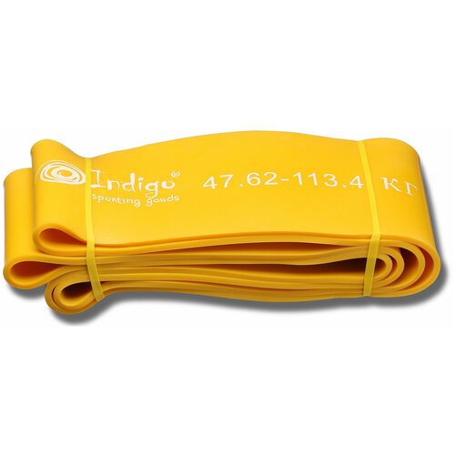 фото Эспандер латексная петля сопротивления кроссфит indigo 97660 ir желтый 208*10,1см
