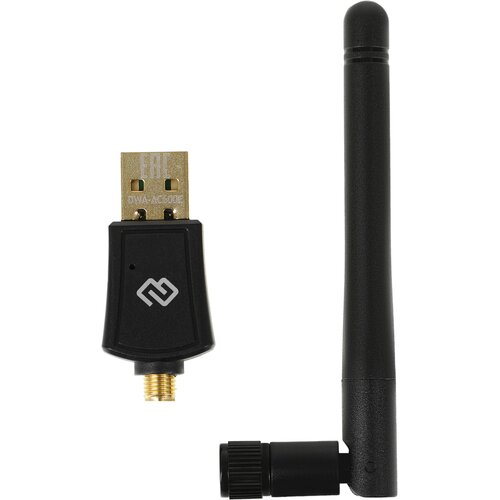 Сетевой адаптер Wi-Fi Digma DWA-AC600E AC600 USB 2.0 ант. внеш. съем 1ант. упак.1шт адаптер сетевой d link dwa 131 wi fi usb 2 0 2 встроенные антенны до 300 mbps