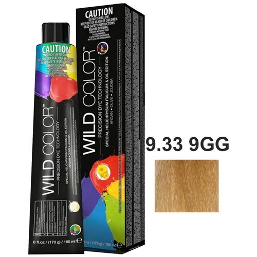 Крем-краска PERMANENT COLOR для окрашивания волос WILD COLOR 9.33 9GG очень светлый блондин золотистый интенсивный 180 мл