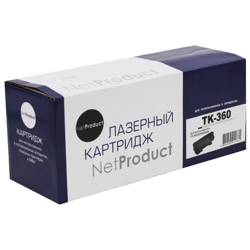 Картридж NetProduct N-TK-360, 20000 стр, черный чип kyocera tk 360 для fs 4020dn master 20k