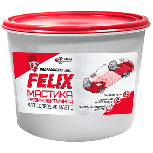 FELIX 411040081 мастика felix резино-битумная в п / э ведре, 2кг\