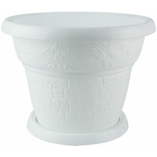 Кашпо, 0,75 л, с поддоном, диаметр 14 см, высота 10,5 см.