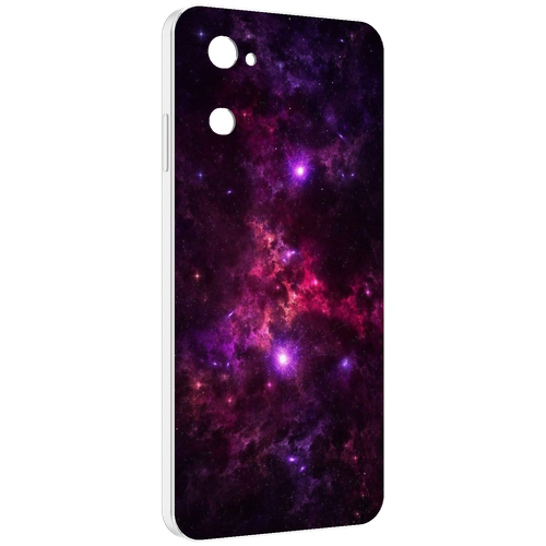 Чехол MyPads фиолетовый-космос-с-облаками для UleFone Note 12 / Note 12P задняя-панель-накладка-бампер