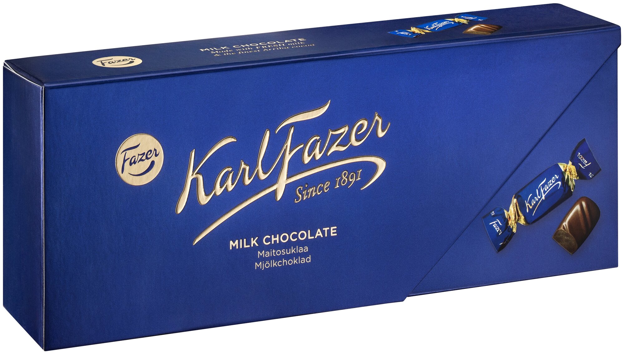 Конфеты из молочного шоколада Karl Fazer Milk chocolate, 270 г - фотография № 1