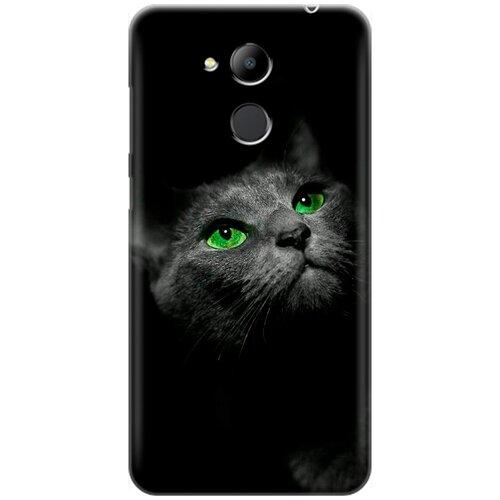 фото Силиконовый чехол на honor 6c pro / хонор 6с про с принтом "зеленоглазая кошка" re:pa