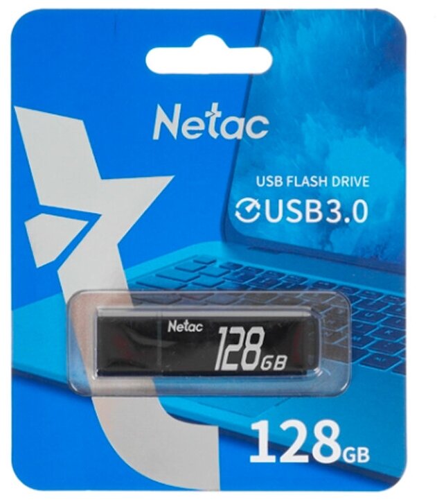 USB флешка Netac U351 128Gb metal black USB 3.0 (NT03U351N-128G-30BK)