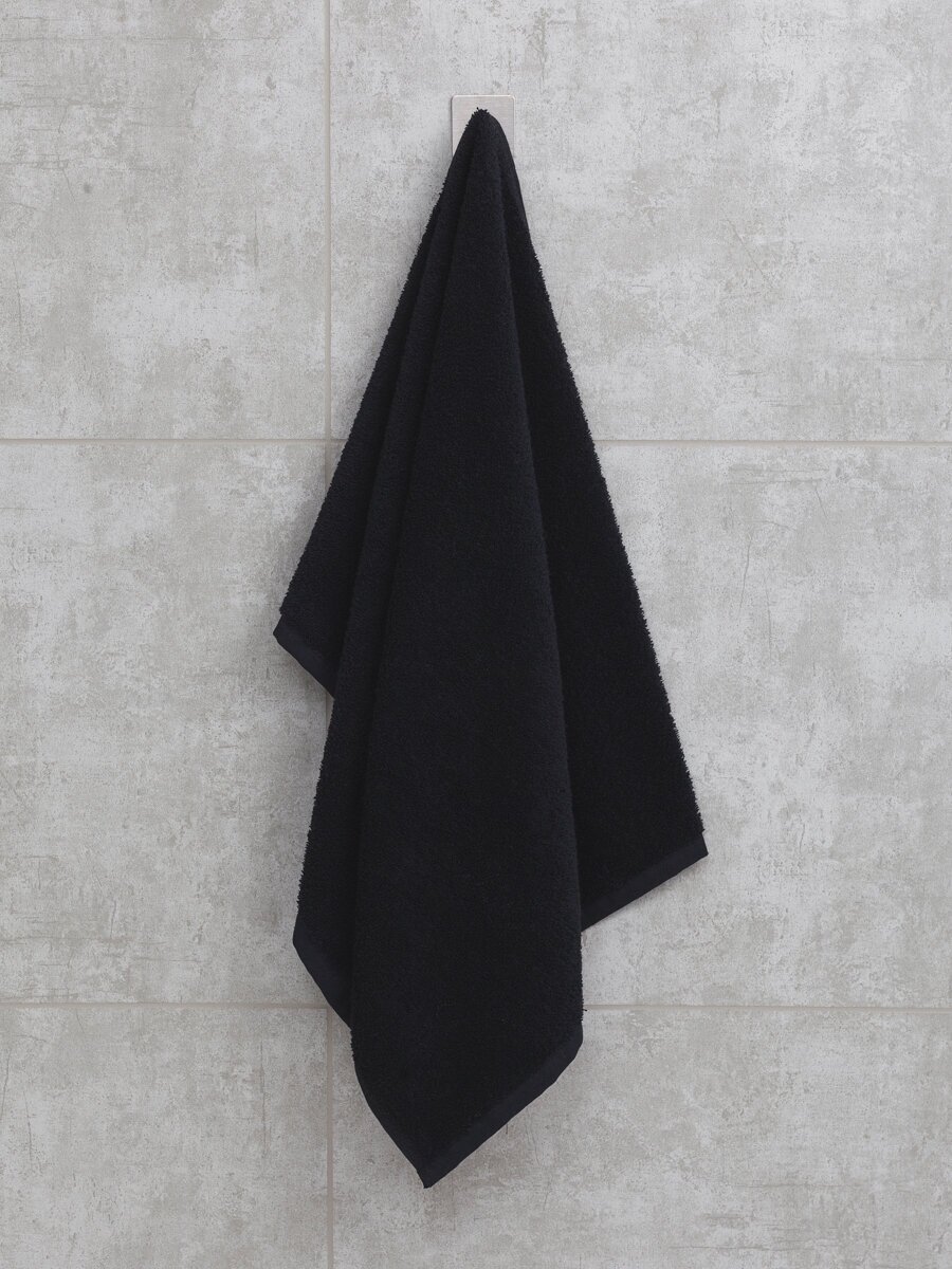 Махровое полотенце 30*50 см., черное, "люкс". - фотография № 2