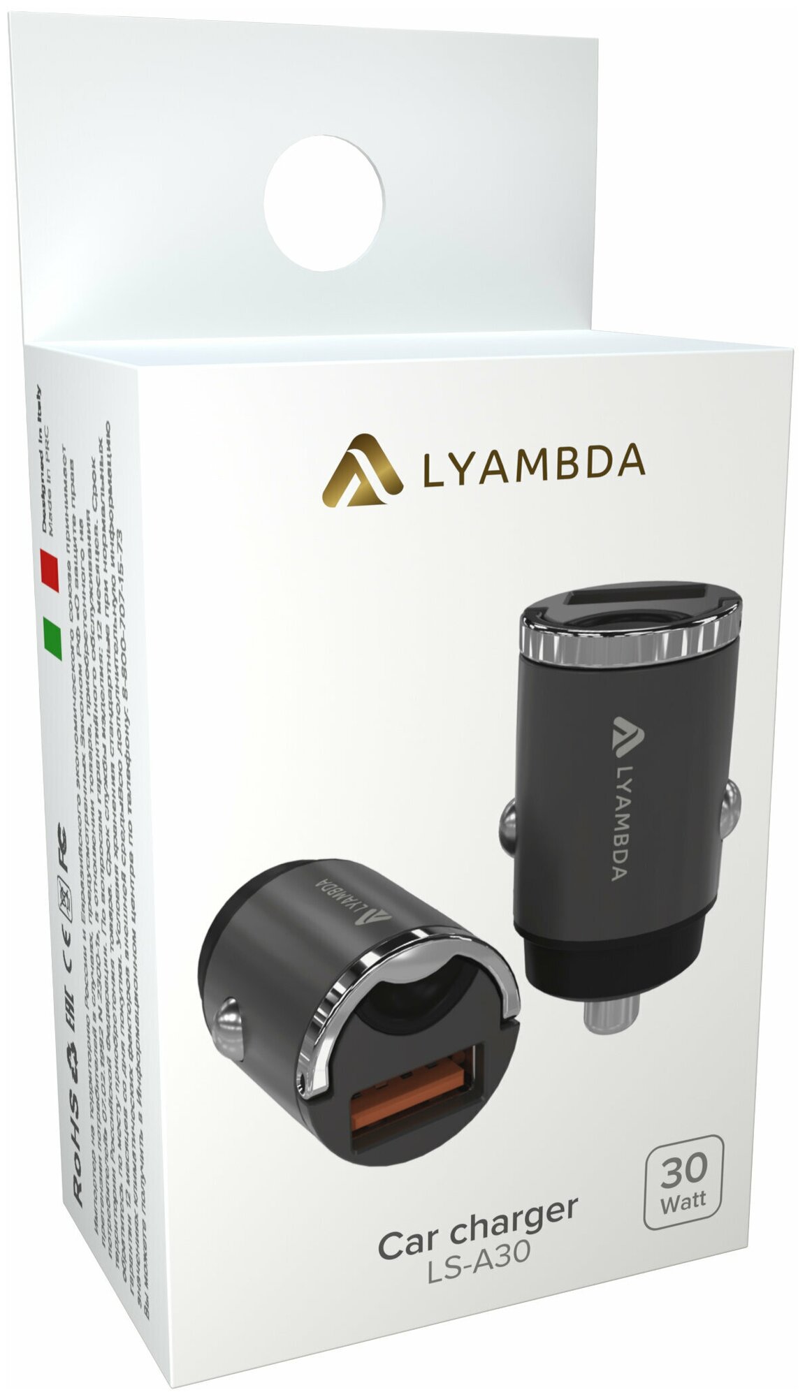 Автомобильное зарядное устройство Lyambda, USB, 5A, черный Noname - фото №12