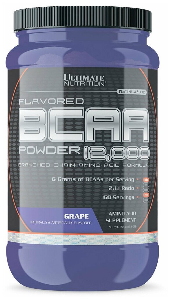 BCAA для спортсменов Ultimate Nutrition BCAA 12,000 Grape 457 гр