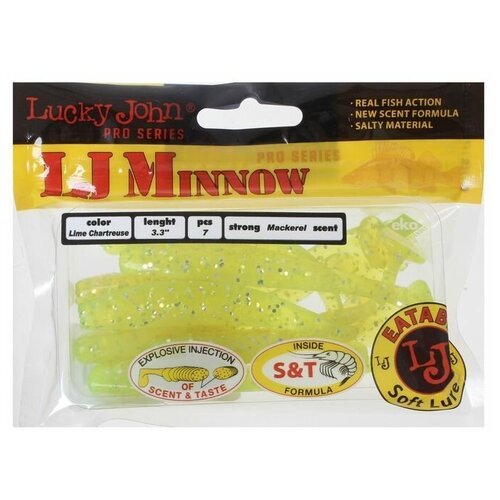 виброхвосты съедобные lj pro series minnow 3 3in 08 40t44 7шт Силиконовая приманка Lucky John виброхвост LJ Minnow 140143-071, 84 мм, 4.27 г, 7 шт., №3