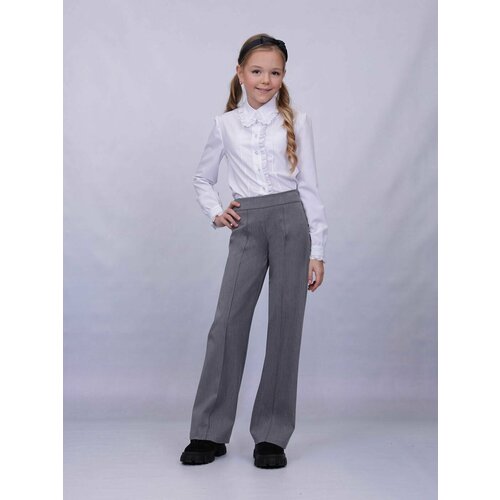 Школьные брюки  Sky Lake, классический стиль, размер 36/146, серый