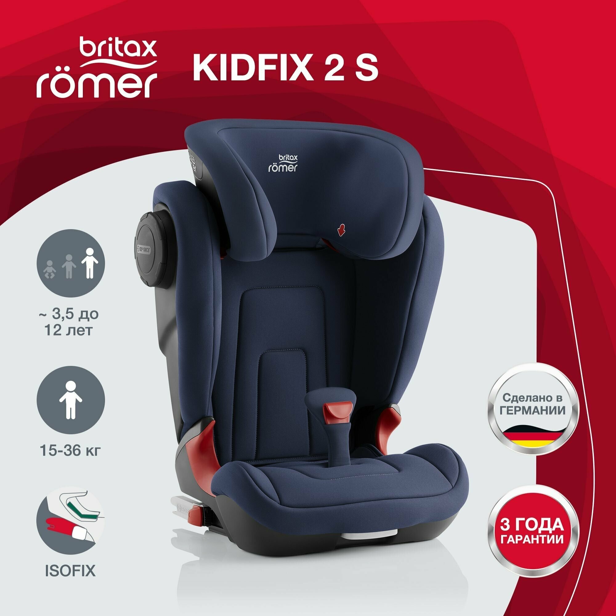 Автокресло группа 2/3 (15-36 кг) Britax Roemer Kidfix2 S