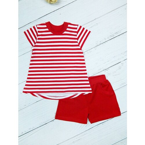 Комплект одежды BabyMaya, футболка и шорты, размер 32/122, красный
