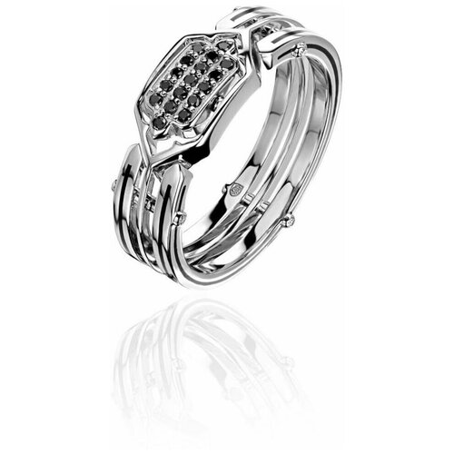 фото Кольцо из белого золота 750 пробы с бриллиантами 01т674681э эстет