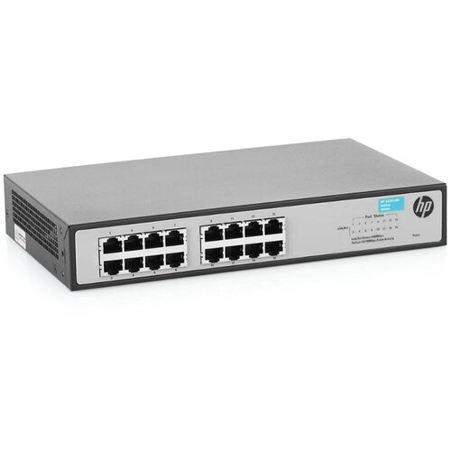 HPE JH016A HPE Коммутатор HPE 1420-16G unmanaged 16*10/100/1000 QoS fanless 19'' Switch JH016A