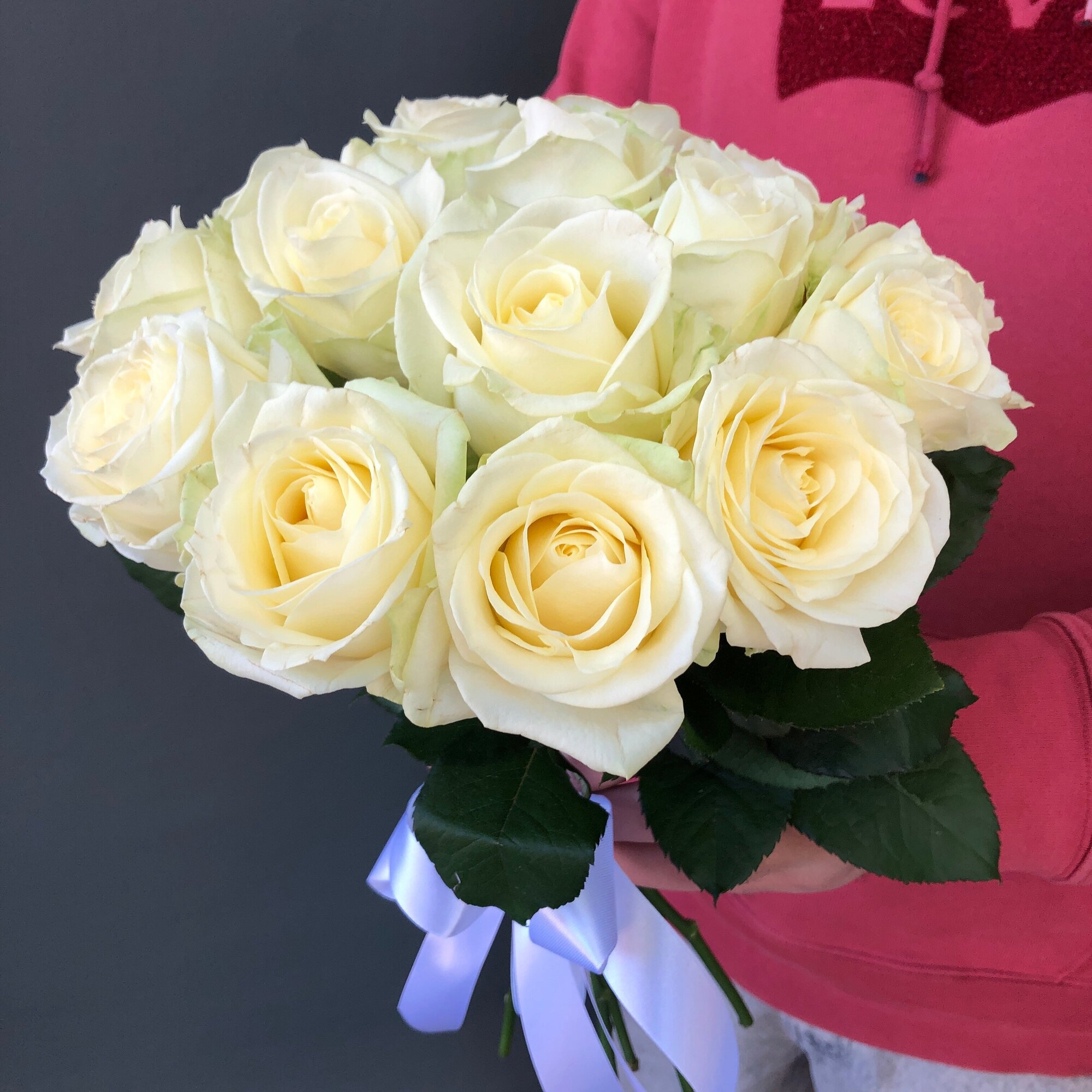 Розы медиум 15 шт белые 35 см 12008 арт. 12008
