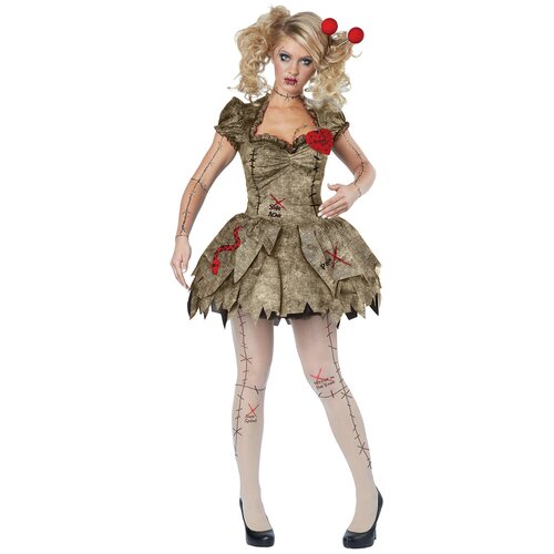 фото Костюм кукла вуду взрослый california costumes m (44-46) (платье, колготки, аксессуары для волос)