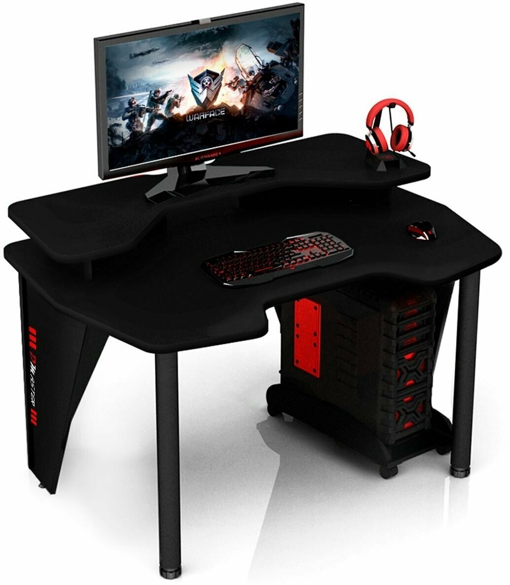 Геймерский компьютерный игровой стол и подставка под блок черный / дэн-мастер / офисный, письменный стол для компьютера пк - фотография № 1