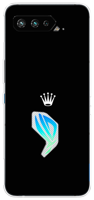 Силиконовый чехол на Asus ROG Phone 5S / Асус Рог Фон 5S Белая корона на черном фоне