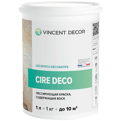 Краска акриловая Vincent Decor Cire Deco матовая бесцветный 1 л