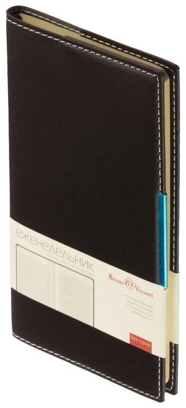 Еженедельник недатированный Bruno Visconti Metropol искусственная кожа A6 80 листов черный (102x177 мм)