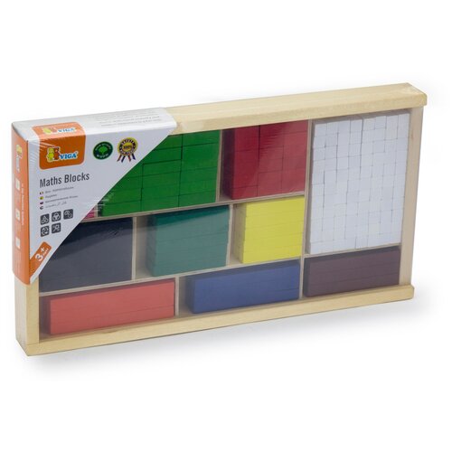 Счетный материал Viga Math blocks 56166, 308 шт., разноцветный деревянные детские счеты домик