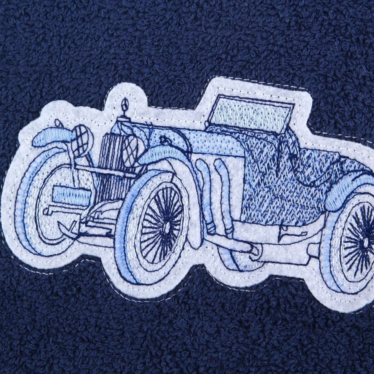 Полотенце "ретро автомобиль" м/х, х/б 100% синий Santalino (112105) - фотография № 5