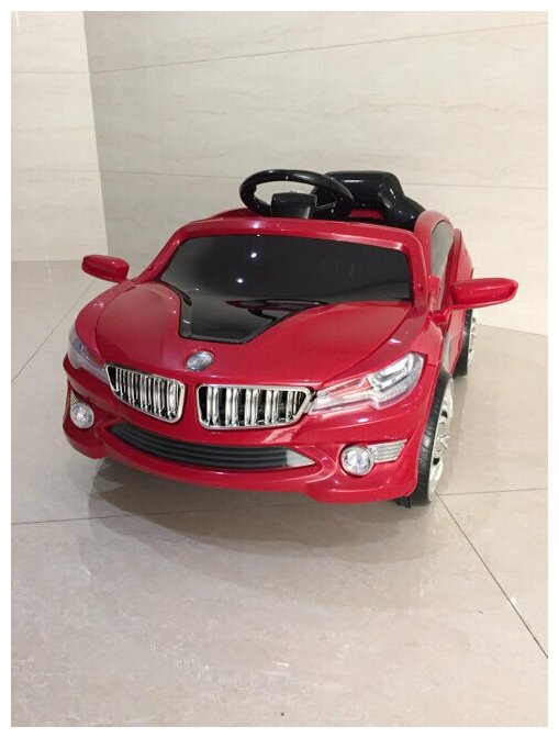 RiverToys Автомобиль BMW О002ОО VIP на резиновых колесах, красный