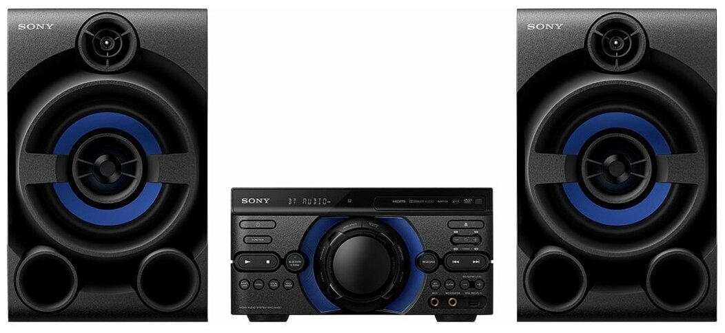 Музыкальный центр Sony MHC-M40D, с караоке, Bluetooth, FM, USB, CD, DVD, черный,