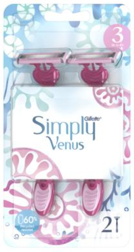 Venus Simply 3 одноразовая женская бритва, 2 шт.