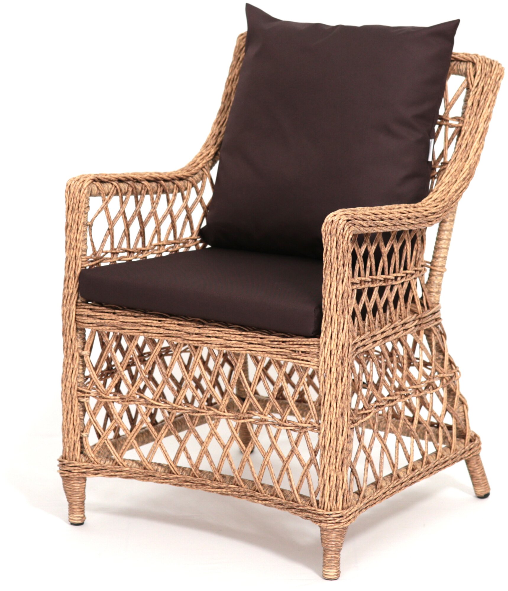 Кресло для отдыха Гайс Malacca, садовый стул, мебель из ротанга для дачи, сада, загородного дома. Цвет — индийское дерево