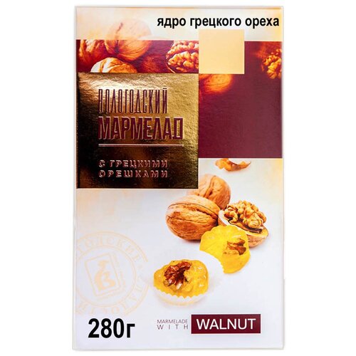 Мармелад Вологодская кондитерская фабрика С грецкими орешками, 280 г