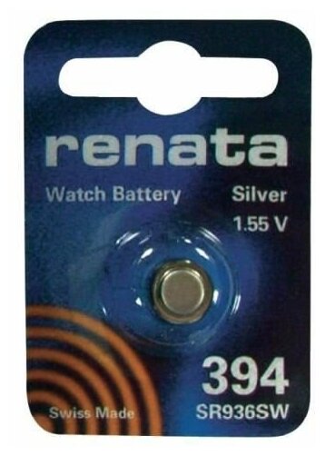 Батарейка 394/380/SR936SW/G9 Renata Silver 1.55V, 1 шт