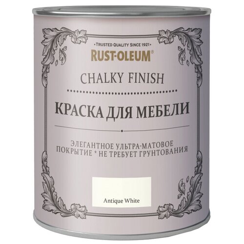 Краска акриловая Rust-Oleum Chalky Finish Furniture Paint матовая античный белый 1.32 кг краска акриловая rust oleum chalky finish wall paint матовая серое ожерелье 1 4 кг