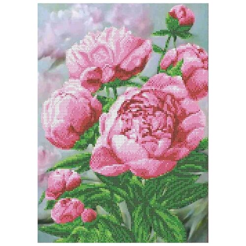 фото Набор для вышивания «розовые пионы», 26,8x34,8 см, каролинка