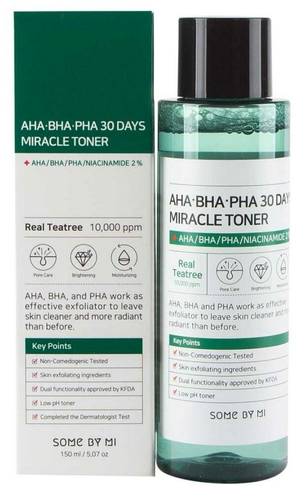 SOME BY MI AHA·BHA·PHA 30 DAYS MIRACLE TONER Очищающий тонер для лица с кислотами 150мл