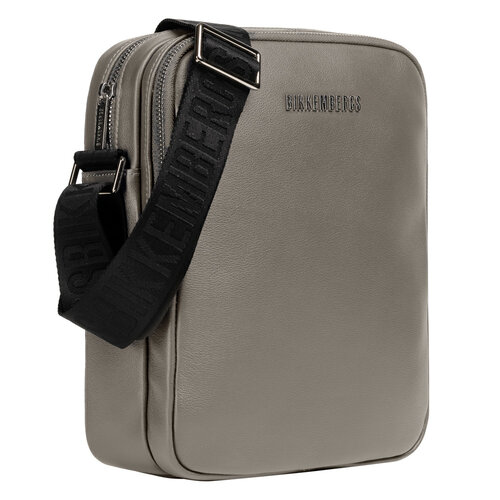 фото Сумка планшет bikkembergs, фактура зернистая, серый