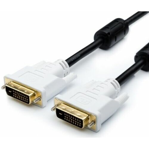 кабель dvi 1 8 м dvi d dual link 24 pin пакет Кабель DVI Atcom AT0702 10.0м, DVI-D Dual link, 24 pin, 2 феррита, пакет