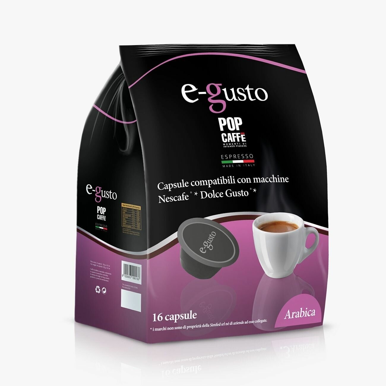 Кофе в капсулах POP CAFFE Arabika E-Gusto, 16 капсул - фотография № 1