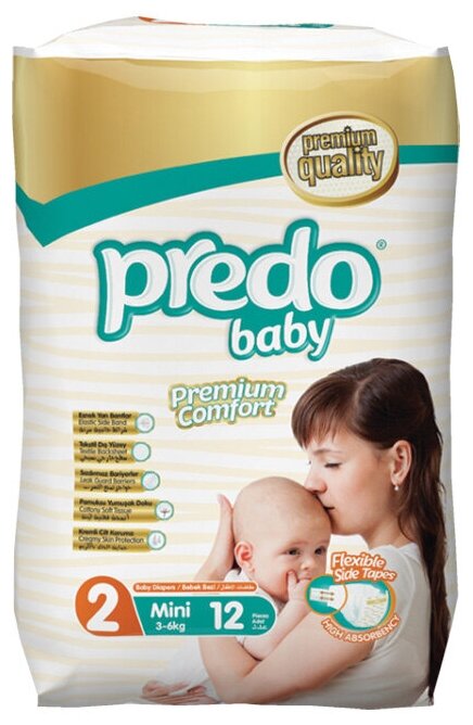 Predo baby Подгузники №2 (3-6кг) 12 шт